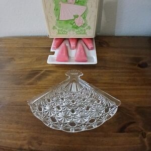 Avon Pink Rose Soap Set with Crystal Tray | 1974 Hostess